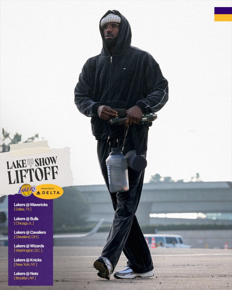 vip 注册地址-湖人官推晒球员前往客场登机照：6个客场地点